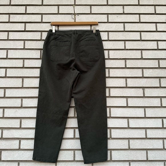 Eileen Fisher Organic Cotton Hemp Tapered Pant Seaweed Green - Picture 7 of 13